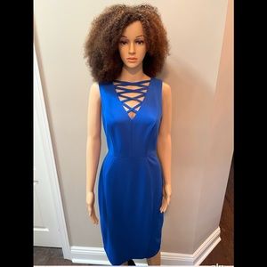 Jax Royal Blue Business/Dressy Criss-Cross Dress Sz10